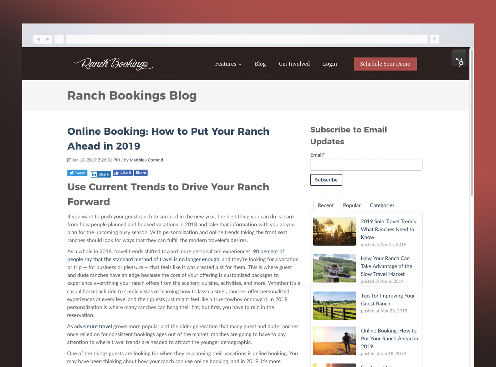 Ranch Bookings
